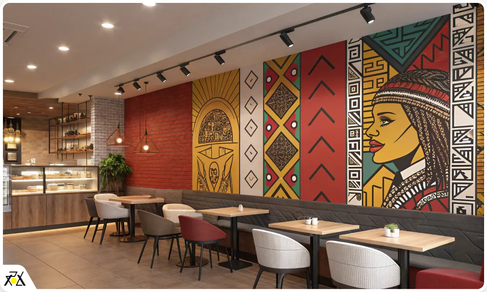 طراحی دیوار کافه